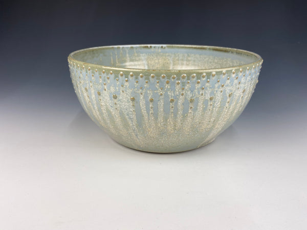 Large Dotted Serving Bowl, Light Blue Firefly