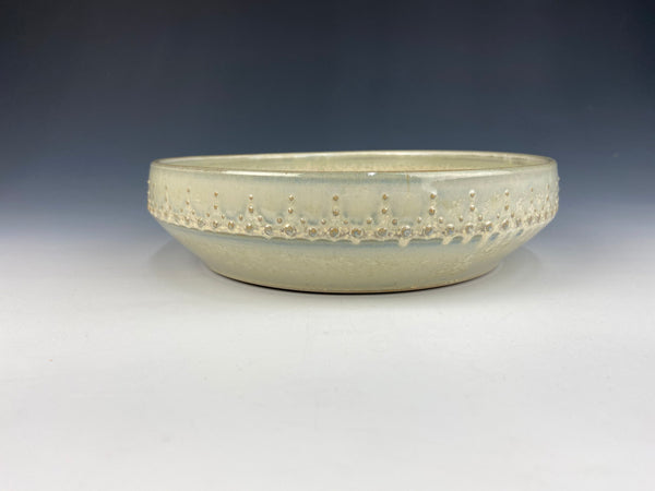 Low Angular Dotted Serving Bowl, Green Firefly