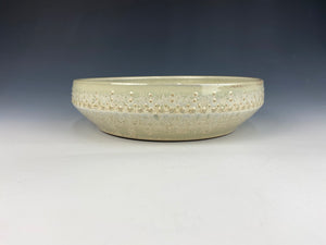 Low Angular Dotted Serving Bowl, Green Firefly