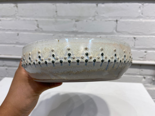 Low/angular small dotted Serving Bowl, light blue Firefly